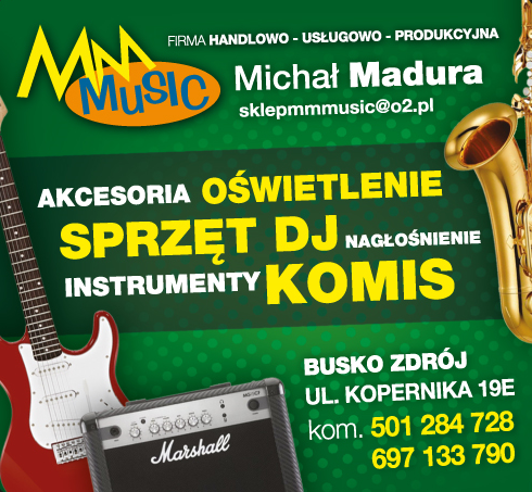 F.H.U.P. "MM MUSIC" Michał Madura Busko-Zdrój Instrumenty / Nagłośnienie / Komis / Sprzęt DJ 