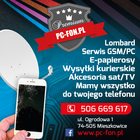 Premium PC-FON.PL Mieszkowice Lombard / Serwis GSM / E- Papierosy / Wysyłki Kurierskie