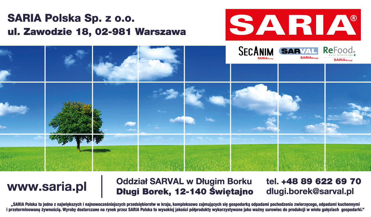 SARIA Polska Sp. z o.o. Oddział SARVAL w Długim Borku Gospodarka Odpadami Pochodzenia Zwierzęcego