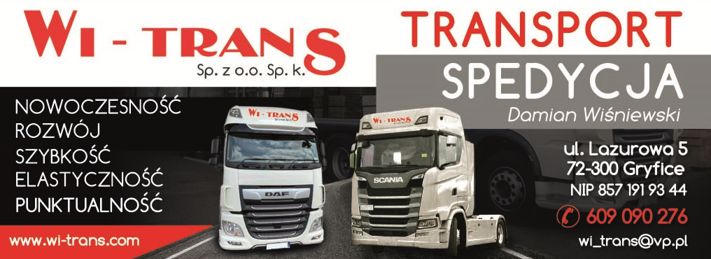 WI-TRANS Sp. z o.o. Sp. k. Damian Wiśniewski Gryfice Transport i Spedycja
