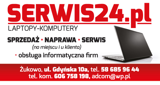 Salon i Serwis ADCOM SERWIS24.PL Żukowo Laptopy - Komputery Sprzedaż / Naprawa / Serwis