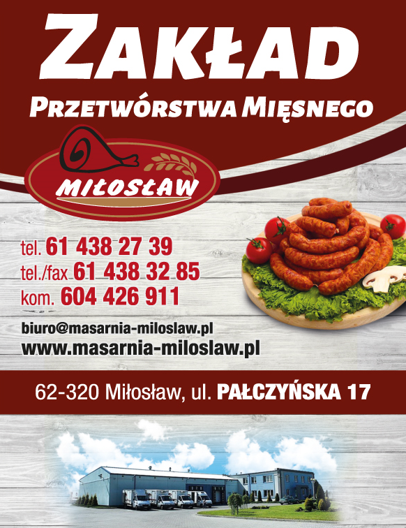 MIŁOSŁAW Zakład Przetwórstwa Mięsnego Kiełbasy / Wyroby Podrobowe / Mięso Garmażeryjne / Wędzonki