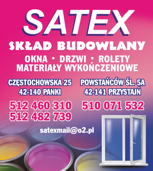 SATEX Skład Budowlany Panki Okna / Drzwi / Rolety / Materiały Wykończeniowe