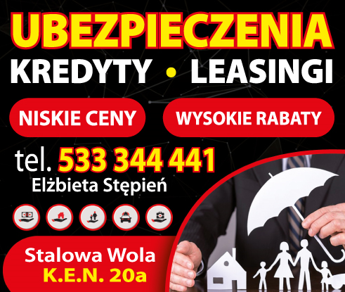 UBEZPIECZENIA Elżbieta Stępień Stalowa Wola Ubezpieczenia / Kredyty / Leasingi