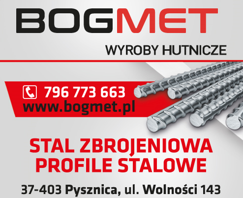 BOGMET Wyroby Hutnicze Pysznica Stal Zbrojeniowa / Profile Stalowe