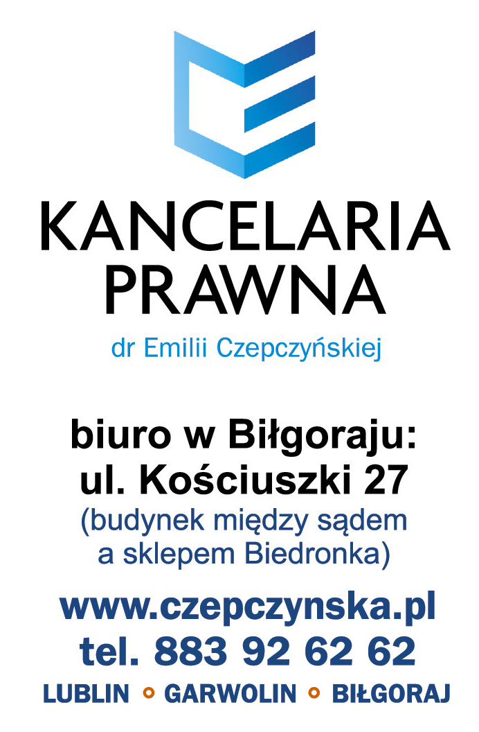 KANCELARIA PRAWNA dr Emilii Czepczyńskiej Biłgoraj Lublin / Garwolin / Biłgoraj 