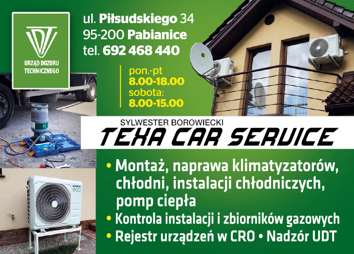 TEXA CAR SERVICE Sylwester Borowiecki Pabianice Montaż, Naprawa Klimatyzatorów i Chłodni