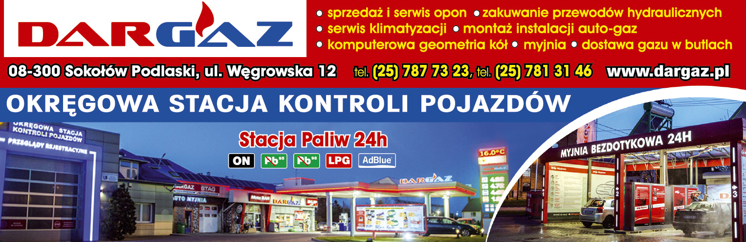 P.H.U. DARGAZ Sp. J. Sokołów Podlaski Okręgowa Stacja Kontroli Pojazdów / Stacja Paliw 24h