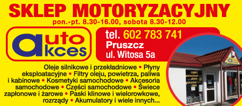 AUTO-AKCES Sklep Motoryzacyjny Pruszcz Oleje Silnikowe i Przekładniowe / Części Samochodowe / Inne