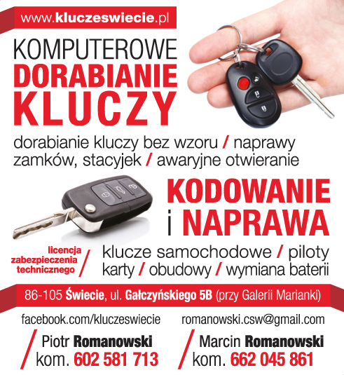 KLUCZE ŚWIECIE Komputerowe Dorabianie Kluczy / Naprawy Zamków, Stacyjek / Awaryjne Otwieranie