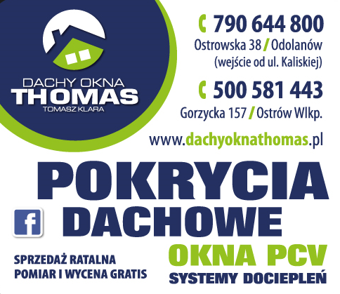 DACHY OKNA THOMAS Tomasz Klara Odolanów Pokrycia Dachowe / Okna PCV / Systemy Dociepleń