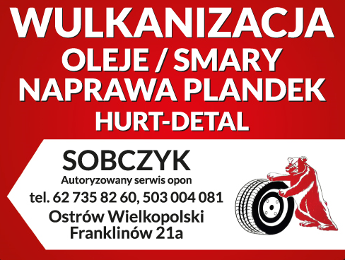SOBCZYK AUTORYZOWANY SERWIS OPON Ostrów Wielkopolski Wulkanizacja / Oleje / Naprawy Plandek