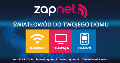 ZapNet Sp. J. Odolanów Światłowód / Internet / Telewizja / Telefon