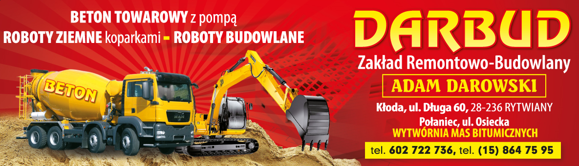 DARBUD Zakład Remontowo- Budowlany Adam Darowski Rytwiany Beton Towarowy / Roboty Ziemne Koparkami