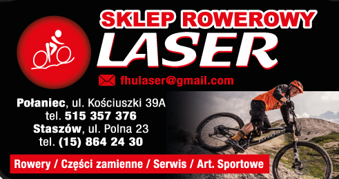 LASER Sklep Rowerowy Staszów Rowery / Części Zamienne / Serwis / Art. Sportowe