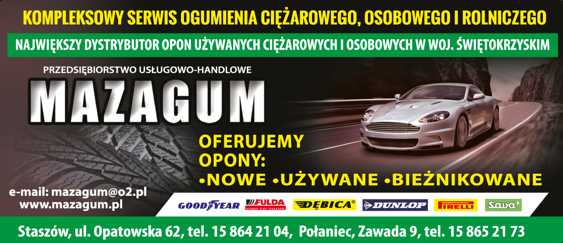 Przedsiębiorstwo Usługowo- Handlowe "MAZAGUM" Staszów Serwis Ogumienia Ciężarowego, Osobowego 