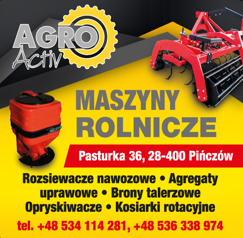 AGRO ACTIV Pińczów Maszyny Rolnicze / Rozsiewacze Nawozowe / Agregaty Uprawowe / Brony Talerzowe