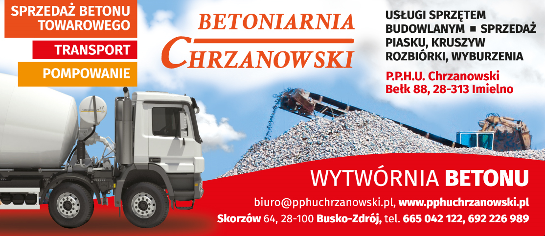 P.P.H.U. CHRZANOWSKI Paweł Chrzanowski Betoniarnia Imielno Sprzedaż Betonu Towarowego / Transport