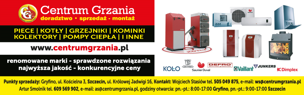 CENTRUM GRZANIA S.C. Gryfino Piece / Kotły / Grzejniki / Kominki / Kolektory / Pompy Ciepła