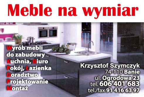 USŁUGI STOLARSKIE / MEBLE NA WYMIAR Krzysztof Szymczyk Banie Wyrób Mebli do Zabudowy