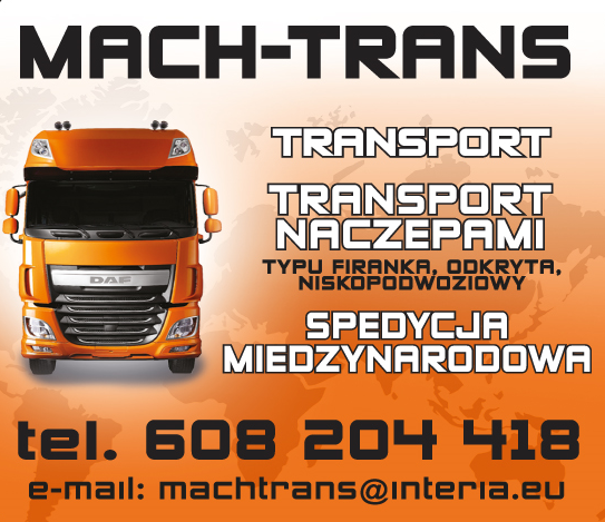 MACH-TRANS Usługi Transportowe Cieszowa Transport Naczepami / Spedycja Międzynarodowa
