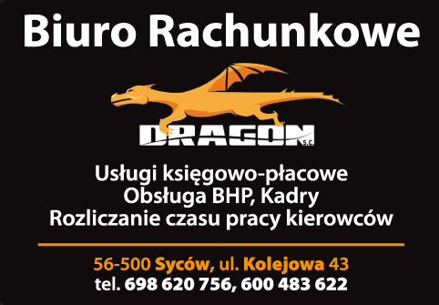 DRAGON Biuro Rachunkowe Syców Usługi Księgowo- Płacowe / Obsługa BHP / Kadry