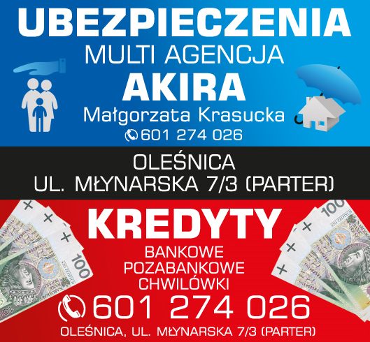 AKIRA MULTI AGENCJA Małgorzata Krasucka Oleśnica Ubezpieczenia / Kredyty