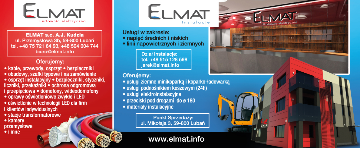 Hurtownia Elektryczna ELMAT Lubań/ Usługi instalatorskie,serwisowe,projektowanie instalacji elektr.