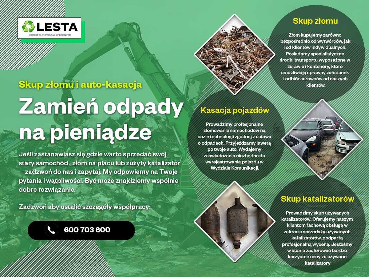 PHU LESTA - Auto złom - Kasacja pojazdów Tarnobrzeg