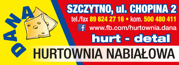 Hurtownia Nabiałowa DANA Szczytno HURT-DETAL 