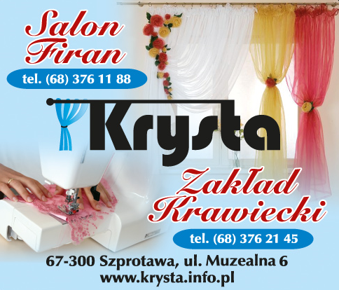 F.H.U. "KRYSTA" Krystyna Jadczak Szprotawa Salon Firan / Zakład Krawiecki