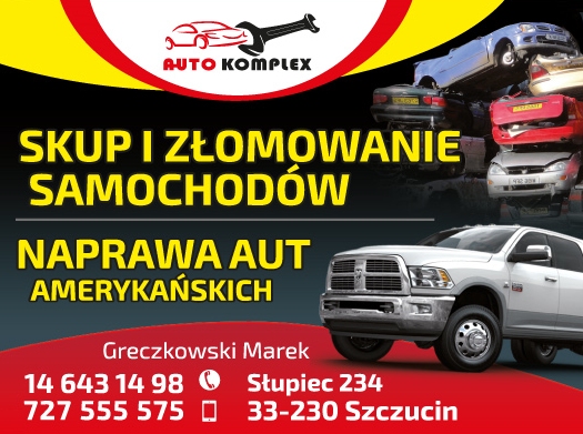 AUTO KOMPLEX Marek Greczkowski Słupiec-SKUP I ZŁOMOWANIE SAMOCHODÓW, NAPRAWA AUT AMERYKAŃSKICH 