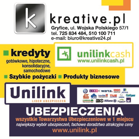 KREATIVE.PL Alicja Radke Gryfice UNILINK Lider Ubezpieczeń / UNIlinkcash Kredyty