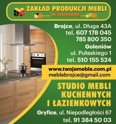 ZAKŁAD PRODUKCJI MEBLI NA ZAMÓWIENIE Brojce Studio Mebli Kuchennych i Łazienkowych