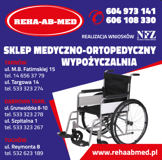 REHA-AB-MED Sklep Medyczno-Ortopedyczny, Wypożyczalnia-Tarnów, Dąbrowa Tarn., Tuchów