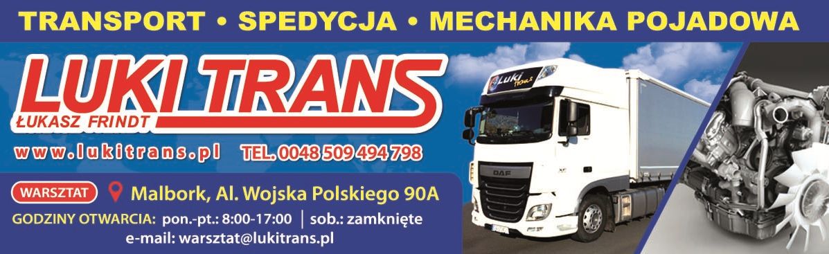 LUKI TRANS Łukasz Frindt Malbork Transport / Spedycja / Mechanika Pojazdowa 