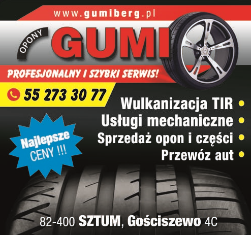 GUMI S.C. Jacek i Sławomir Berg Sztum Sprzedaż Opon i Części / Wulkanizacja TIR / Usługi Mechaniczne