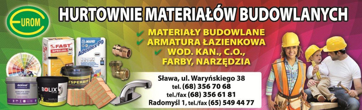 P.H.U. "EUROM" Hurtownia Materiałów Budowlanych Sława Mat. Budowlane / Armatura Łazienkowa / Farby