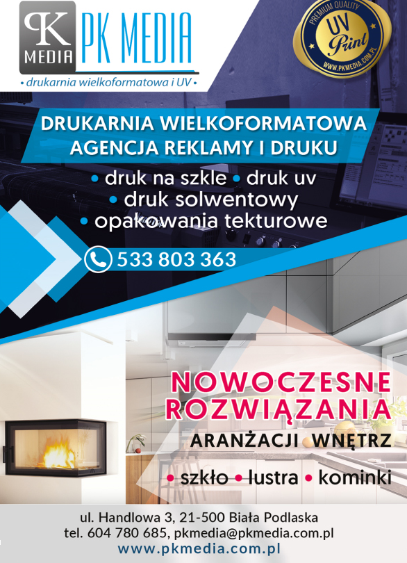 PK Media Biała Podlaska Drukarnia Wieloformatowa / Agencja Reklamy i Druku / Aranżacje Wnętrz