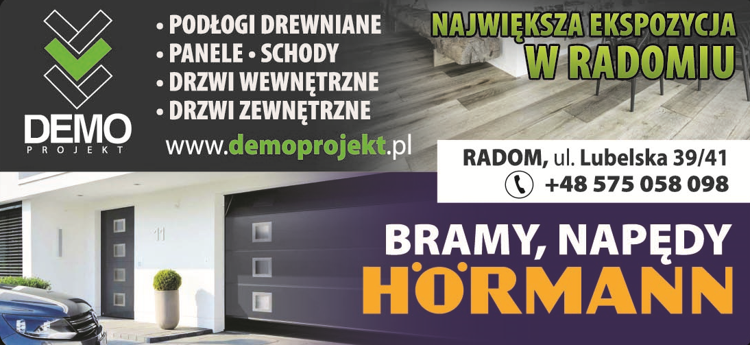 DEMO PROJEKT RADOM - Podłogi, Panele, Schody, Balustrady, Drzwi wew. i zewn, Bramy, Napędy Hormann 