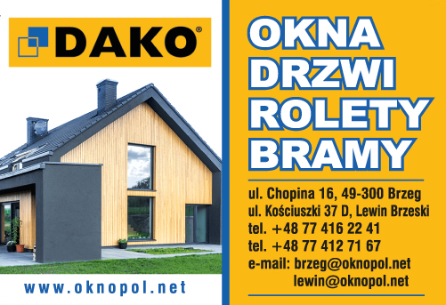 OKNOPOL BRZEG, LEWIN BRZESKI - PARTNER DAKO- Okna, Drzwi, Rolety, Bramy 