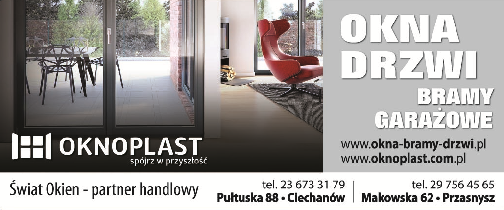  "ŚWIAT OKIEN" - Partner Handlowy OKNOPLAST Przasnysz Okna / Drzwi / Bramy Garażowe