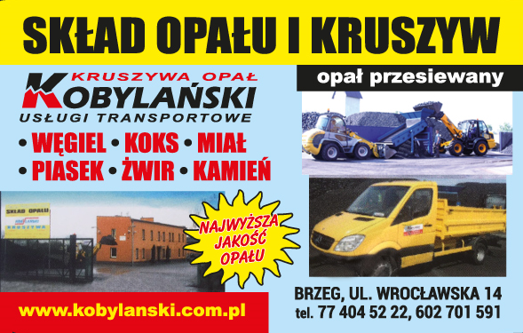 USŁUGI TRANSPORTOWE HANDEL OPAŁEM Adam Kobylański-WĘGIEL, KOKS, MIAŁ, KAMIEŃ, ŻWIR , PIASEK