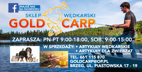 SKLEP WĘDKARSKI GOLD CARP Brzeg - ARTYKUŁY WĘDKARSKIE, ARTYKUŁY DLA ZWIERZĄT