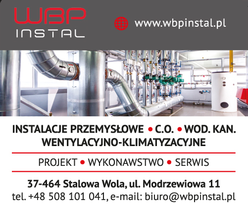 WBP INSTAL Stalowa Wola - INSTALACJE: PRZEMYSŁOWE, C.O., WOD.KAN, WENTYLACYJNO-KLIMATYZACYJNE