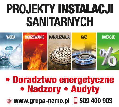 Grupa Inżynierii Sanitarnej NEMO Strzałkowo Projekty Instalacji Sanitarnych / Nadzory / Audyty