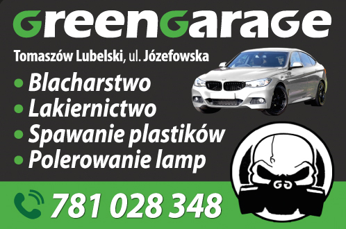 GREEN GARAGE Tomaszów Lubelski Blacharstwo / Lakiernictwo / Spawanie Plastików / Polerowanie Lamp