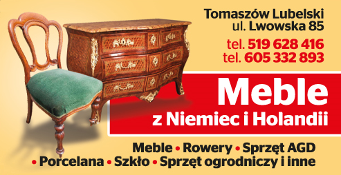 MEBLE z Niemiec i Holandii Tomaszów Lubelski Rowery / Meble / Sprzęt Ogrodniczy / Sprzęt AGD / Szkło