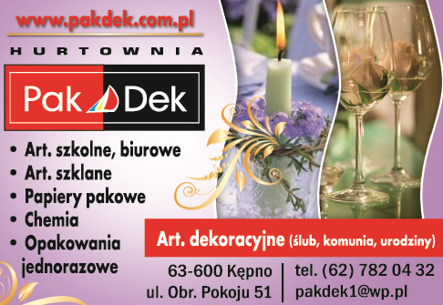 Artykuły szkolne, biurowe, dekoracyjne - Hurtownia PAK-DEK Kępno