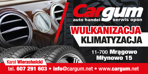 CARGUM Karol Wierzchnicki Mrągowo-WULKANIZACJA-SERWIS OPON-SERWIS KLIMATYZACJI-AUTO HANDEL